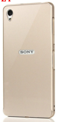 Добави още лукс Бъмпъри за телефони Луксозен алуминиев бъмпър с твърд гръб за Sony Xperia Z4 / Xperia Z3 + златист